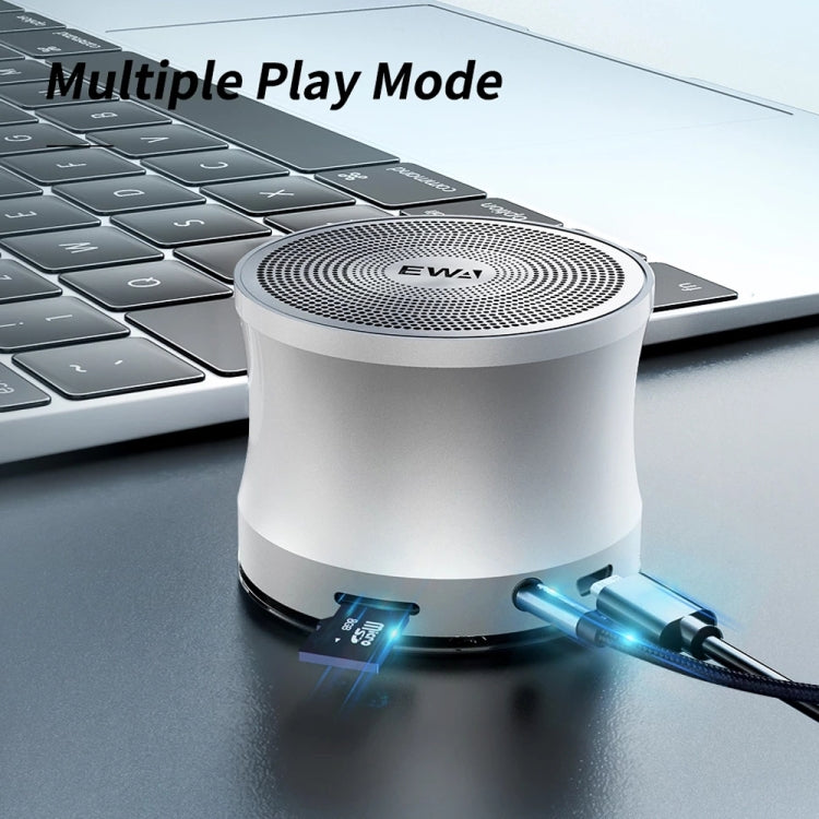 EWA A109+ TWS Stereo Portable Metal Bluetooth Speaker(Sliver) - Mini Speaker by EWA | Online Shopping UK | buy2fix