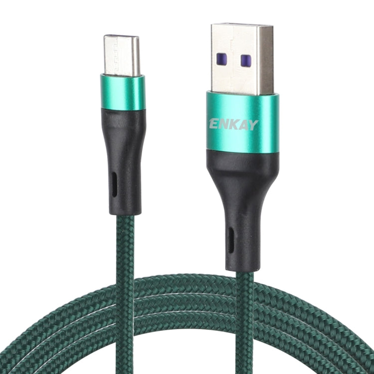 ENKAY ENK-CB119 1m USB 3.0 to USB-C / Type-C 5A Super Fast Charging Sync Data Cable(Green) - USB-C & Type-C Cable by ENKAY | Online Shopping UK | buy2fix