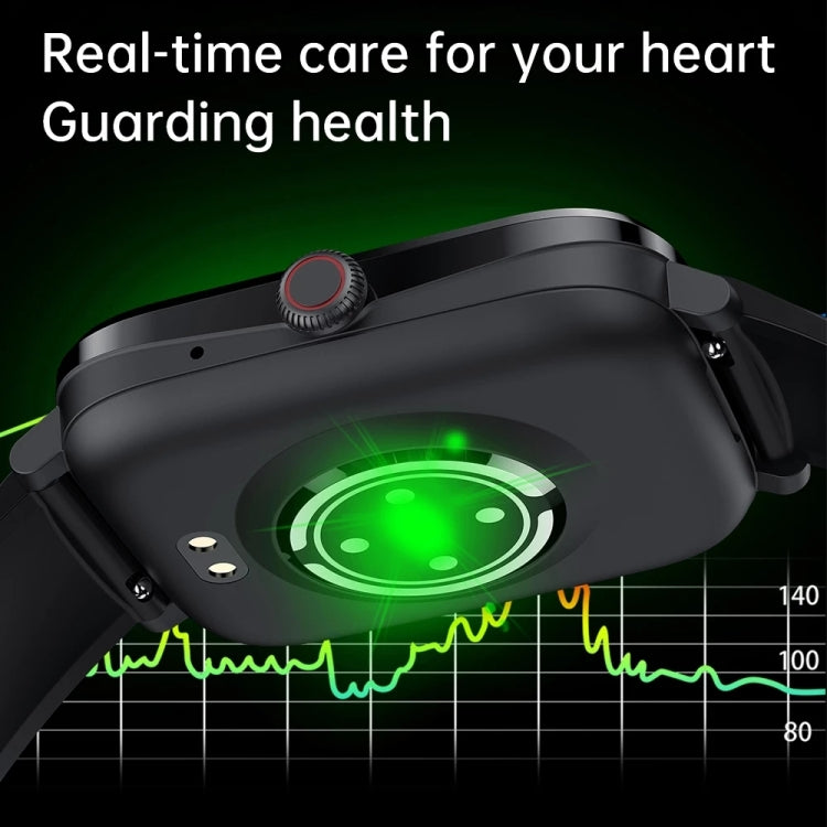 HK20 1.85 inch Color Screen Smart Watch,Support Heart Rate Monitoring/Blood Pressure Monitoring(Black) - Smart Wear by buy2fix | Online Shopping UK | buy2fix