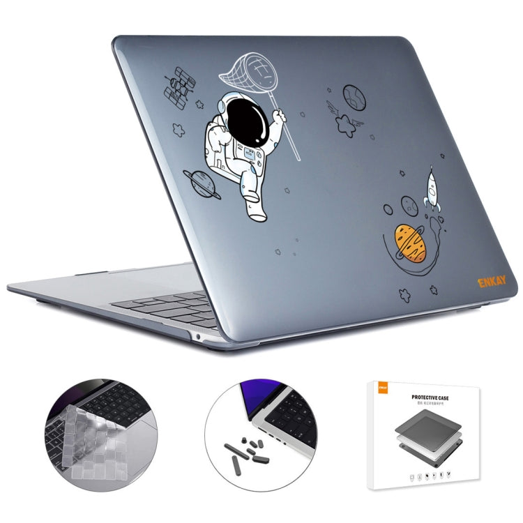 For MacBook Air 13.6 2022/2024 A2681 (M2) / A3113 (M3) ENKAY Hat-Prince 3 in 1 Spaceman Pattern Laotop Protective Crystal Case with TPU Keyboard Film / Anti-dust Plugs, Version:EU(Spaceman No.3) - MacBook Air Cases by ENKAY | Online Shopping UK | buy2fix