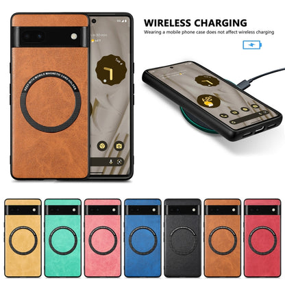 For Google Pixel 6A Solid Color Leather Phone Case(Brown) - Google Cases by buy2fix | Online Shopping UK | buy2fix