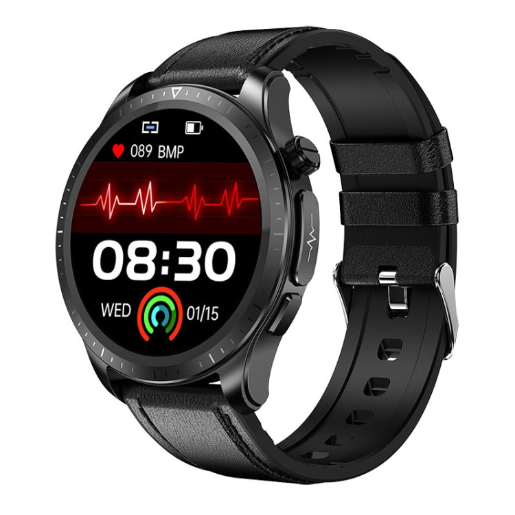 E420 1.39 inch Color Screen Smart Watch,Leather Strap,Support Heart Rate Monitoring / Blood Pressure Monitoring(Black) - Smart Wear by buy2fix | Online Shopping UK | buy2fix