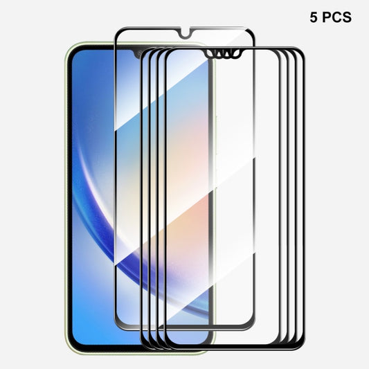 For Samsung Galaxy A34 5G / M34 / F34 5pcs ENKAY Hat-Prince Full Glue High Aluminum-silicon Tempered Glass Film - Galaxy Tempered Glass by ENKAY | Online Shopping UK | buy2fix