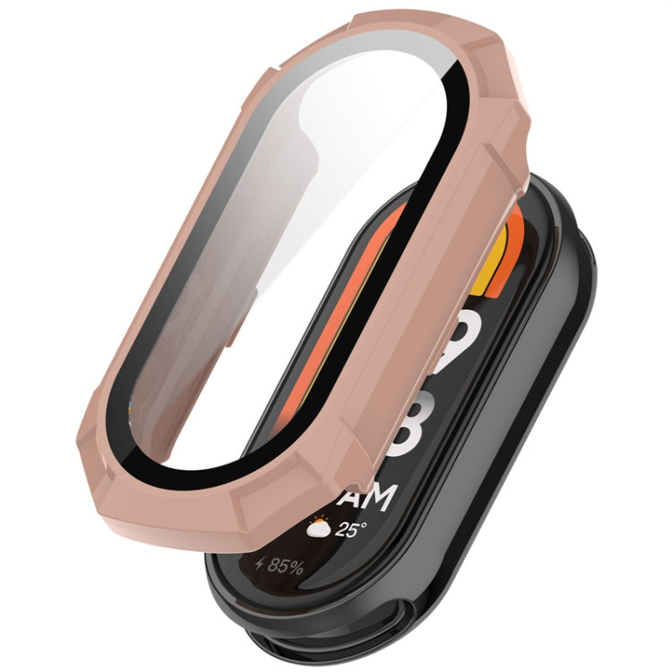 For Xiaomi Mi Band 8 ENKAY Hat-Prince Full Coverage PC Frame + Tempered Glass Film Watch Case(Pink) - Watch Cases by ENKAY | Online Shopping UK | buy2fix