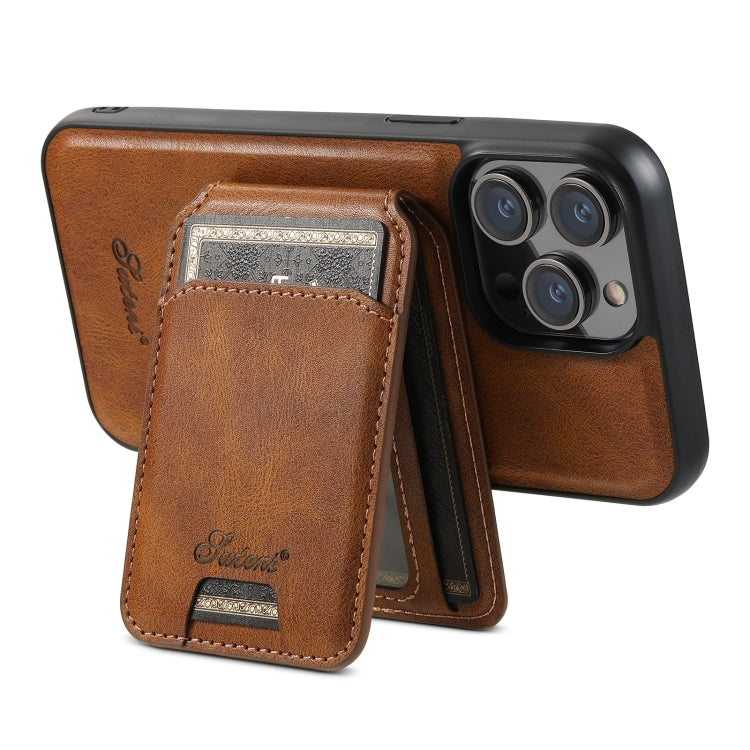 For iPhone 13 Pro Max Suteni H15 MagSafe Oil Eax Leather Detachable Wallet Back Phone Case(Brown) - iPhone 13 Pro Max Cases by Suteni | Online Shopping UK | buy2fix