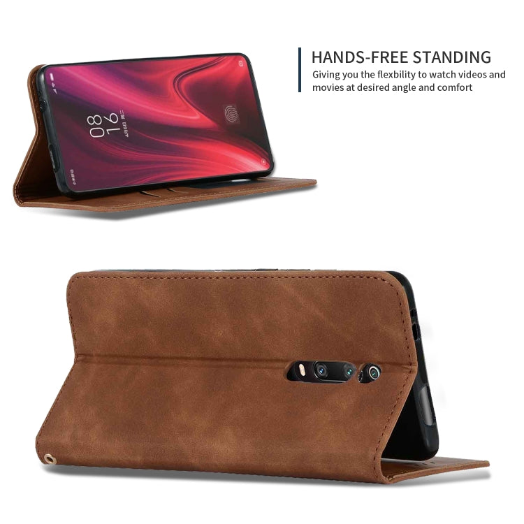 Retro Skin Feel Business Magnetic Horizontal Flip Leather Case for Xiaomi Mi 9T  / Mi 9T Pro / Redmi K20  /  K20 Pro(Brown) - Xiaomi Cases by buy2fix | Online Shopping UK | buy2fix