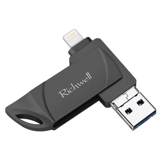 Richwell DXZ65 USB Flash Disk 32G 3 in 1 Micro USB + 8 Pin + USB 3.0 Compatible IPhone & IOS(Black) - U Disk & Card Reader by Richwell | Online Shopping UK | buy2fix