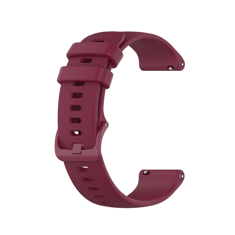 For Garmin Vivoactive 4 22mm Silicone Watch Band(Wine Red) - Smart Wear by buy2fix | Online Shopping UK | buy2fix