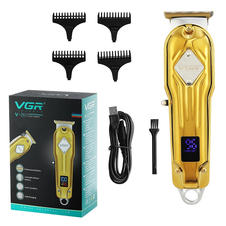 VGR V-261 8W USB Metal Professional Hair Clipper with LED Digital Display (Gold) - Hair Trimmer by VGR | Online Shopping UK | buy2fix