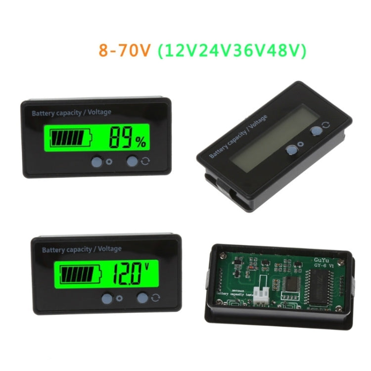 GY-6S 12V Lead-acid Battery Power Meter Lithium Battery Capacity Indicator Display Tester Percentage Voltmeter - Consumer Electronics by buy2fix | Online Shopping UK | buy2fix