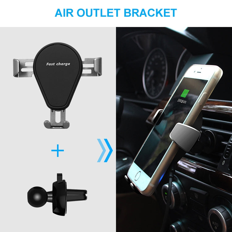 KT-C5 15W Rotatable Car Gravity Wireless Charger Air Outlet Mobile Phone Holder - In Car by buy2fix | Online Shopping UK | buy2fix