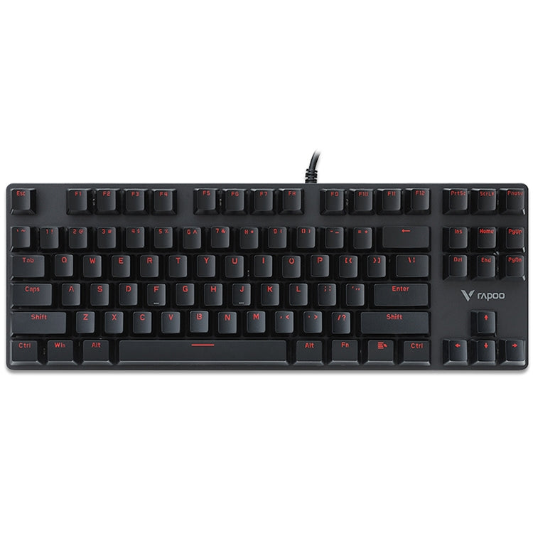 Rapoo V500 87-keys Alloy Edition Desktop Laptop Computer Game Esports Office Home Typing Metal Wired Mechanical Keyboard without Backlight,(Black Shaft) - Wired Keyboard by Rapoo | Online Shopping UK | buy2fix