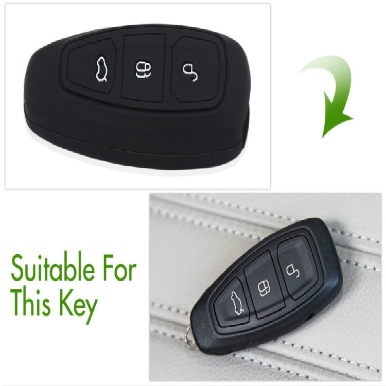 Silicone Car Key Cover for Ford Kuga Focus 3 4 Ecosport Fiesta - In Car by buy2fix | Online Shopping UK | buy2fix