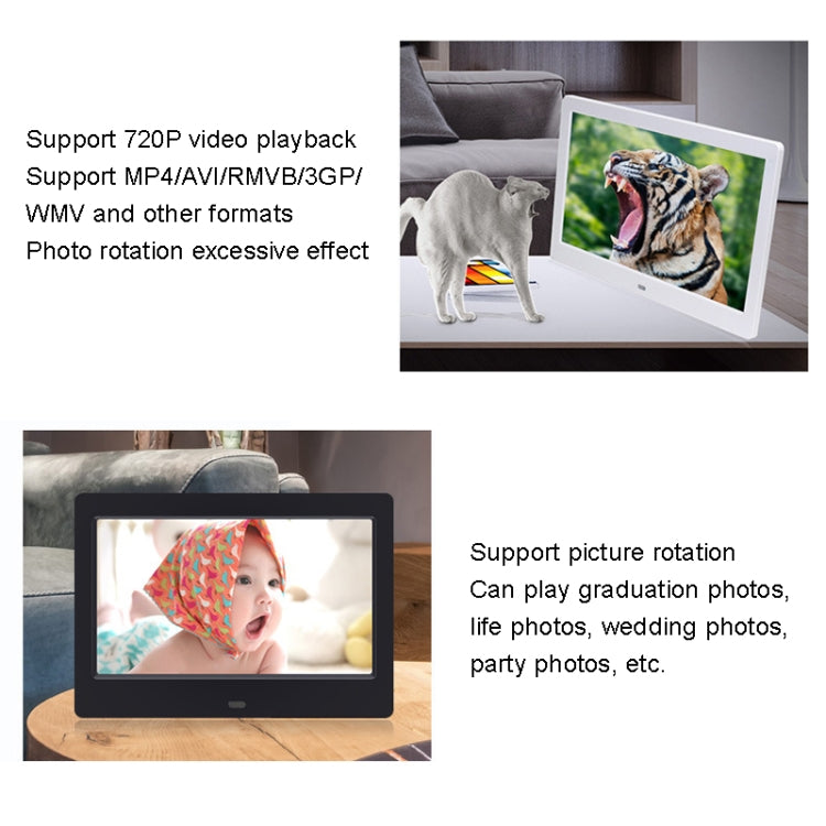 DPF-706 7 inch Digital Photo Frame LED Wall Mounted Advertising Machine, Plug:US Plug(White) - Consumer Electronics by buy2fix | Online Shopping UK | buy2fix