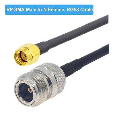 RP-SMA Male to N Female RG58 Coaxial Adapter Cable, Cable Length:1m - Connectors by buy2fix | Online Shopping UK | buy2fix