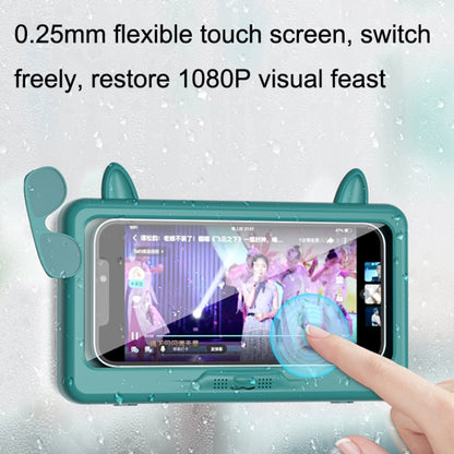 Bathroom Waterproof Mobile Phone Holder Bathing Watch TV Removable Touch Screen Phone Case(Green) - Hand-Sticking Bracket by buy2fix | Online Shopping UK | buy2fix