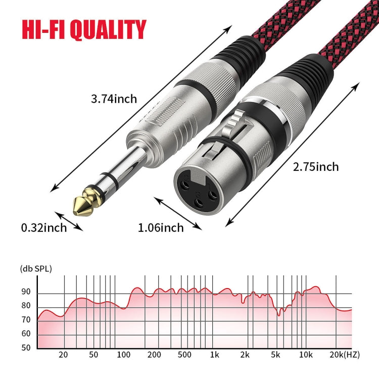 5m Red and Black Net TRS 6.35mm Male To Caron Female Microphone XLR Balance Cable -  by buy2fix | Online Shopping UK | buy2fix