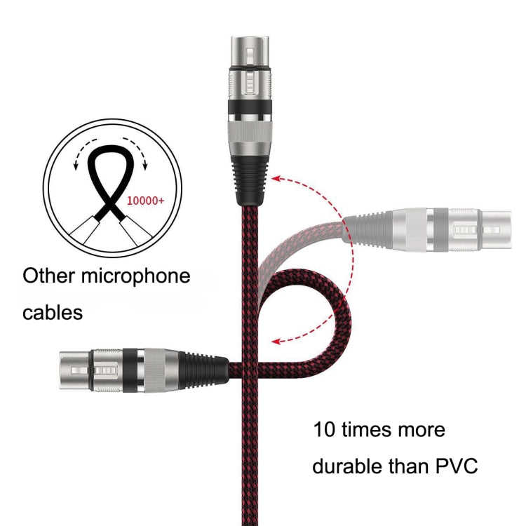 5m Red and Black Net TRS 6.35mm Male To Caron Female Microphone XLR Balance Cable -  by buy2fix | Online Shopping UK | buy2fix