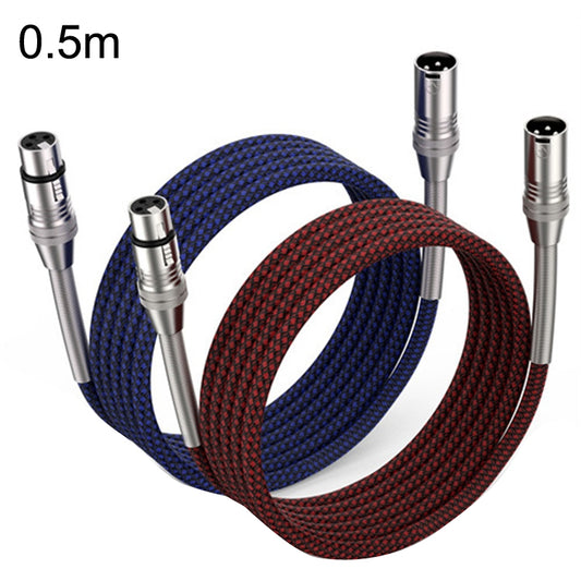 2pcs LHD010 Caron Male To Female XLR Dual Card Microphone Cable Audio Cable 0.5m(Red + Blue) - Consumer Electronics by buy2fix | Online Shopping UK | buy2fix