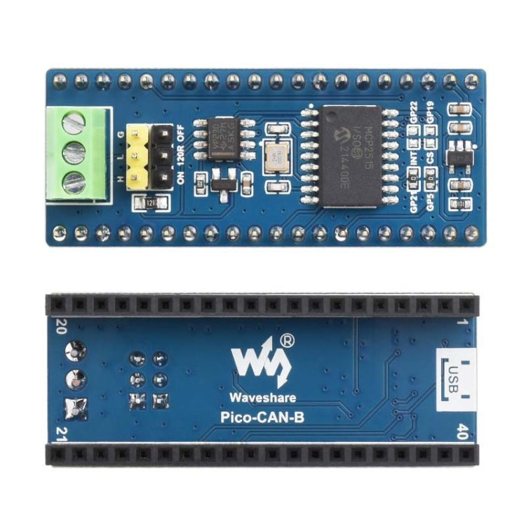 Waveshare For Raspberry Pi Pico CAN Bus Module (B),Enabling Long Range Communication Through SPI,23775 - Modules Expansions Accessories by Waveshare | Online Shopping UK | buy2fix