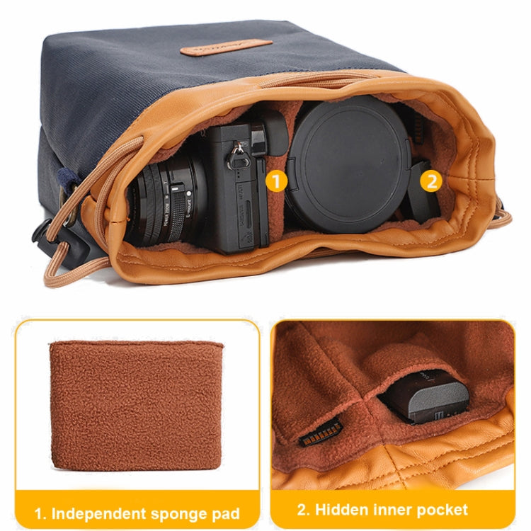 S.C.COTTON Camera Lens Protection Bag Liner Bag Waterproof Camera Storage Bag, Size: L(Khaki) - Camera Accessories by S.C.COTTON | Online Shopping UK | buy2fix