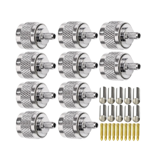 10pcs NJ-3 For RG58/RG402/LMR195 N Type Plug Connector Low Loss RF Coaxial Connector -  by buy2fix | Online Shopping UK | buy2fix