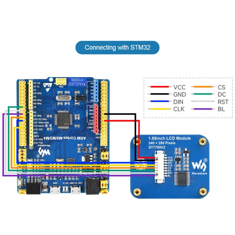 Waveshare 1.69 Inch 240×280 Resolution IPS LCD Display Module With SPI Interface - Consumer Electronics by Waveshare | Online Shopping UK | buy2fix