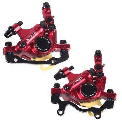 ZOOM HB100 Mountain Bike Hydraulic Brake Caliper Folding Bike Cable Pull Hydraulic Disc Brake Caliper, Style:Front and Rear(Red) - Bicycle Brake Parts by Zoom | Online Shopping UK | buy2fix