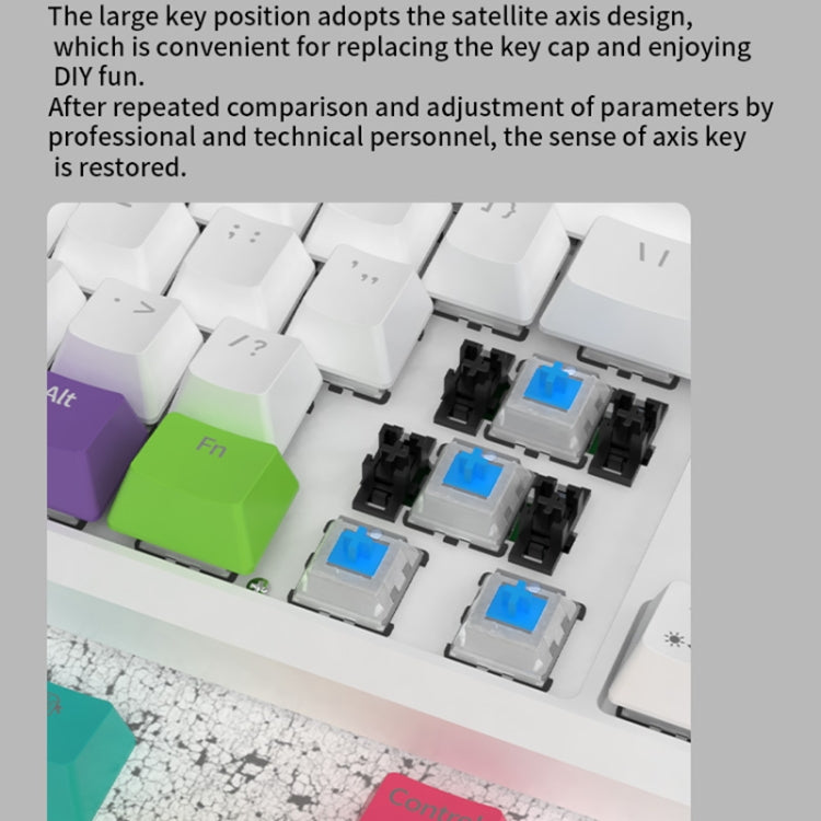 Ajazz K870T 87-keys Wired Bluetooth + Type-C Rechargeable Mechanical Keyboard  Mini RGB Backlit Keyboard, Cable Length: 1.6m(Tea Shaft) - Wired Keyboard by Ajazz | Online Shopping UK | buy2fix