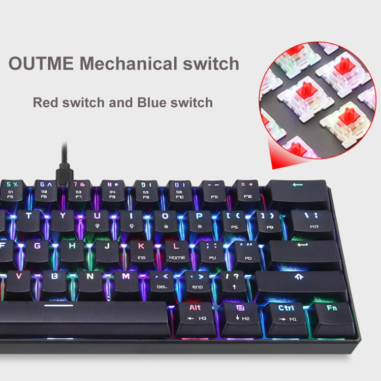 MOTOSPEED CK61 61 Keys  Wired Mechanical Keyboard RGB Backlight with 14 Lighting Effects, Cable Length: 1.5m, Colour: Red Shaft - Wired Keyboard by MOTOSPEED | Online Shopping UK | buy2fix