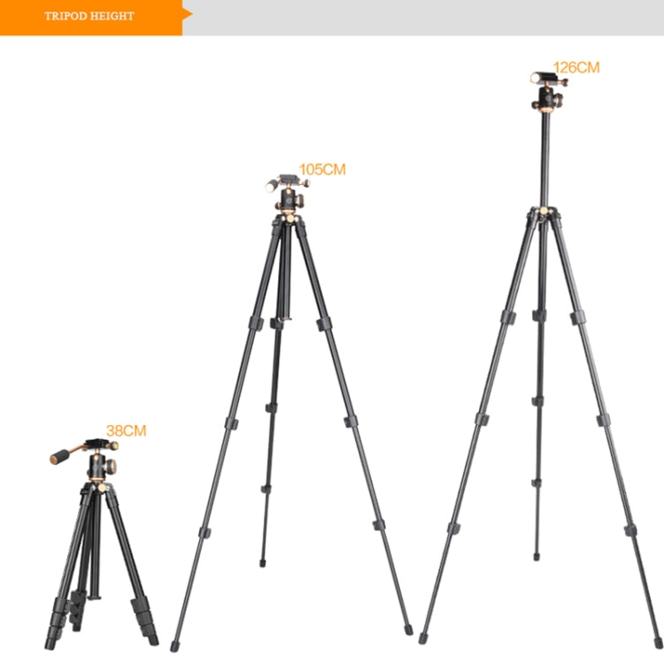 Q160s 4-Section Folding Legs Live Broadcast Aluminum Alloy Tripod Mount with Damping Tripod Ball-Head - Camera Accessories by buy2fix | Online Shopping UK | buy2fix