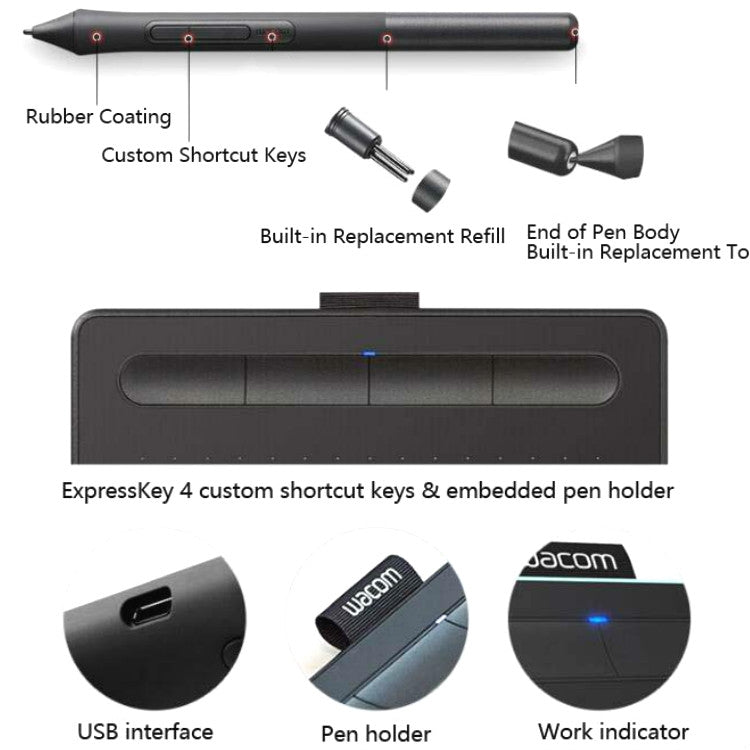 Wacom CTL-4100  Tablet Intuos Hand-Painted Board Computer Drawing Board Handwriting Board - Consumer Electronics by buy2fix | Online Shopping UK | buy2fix