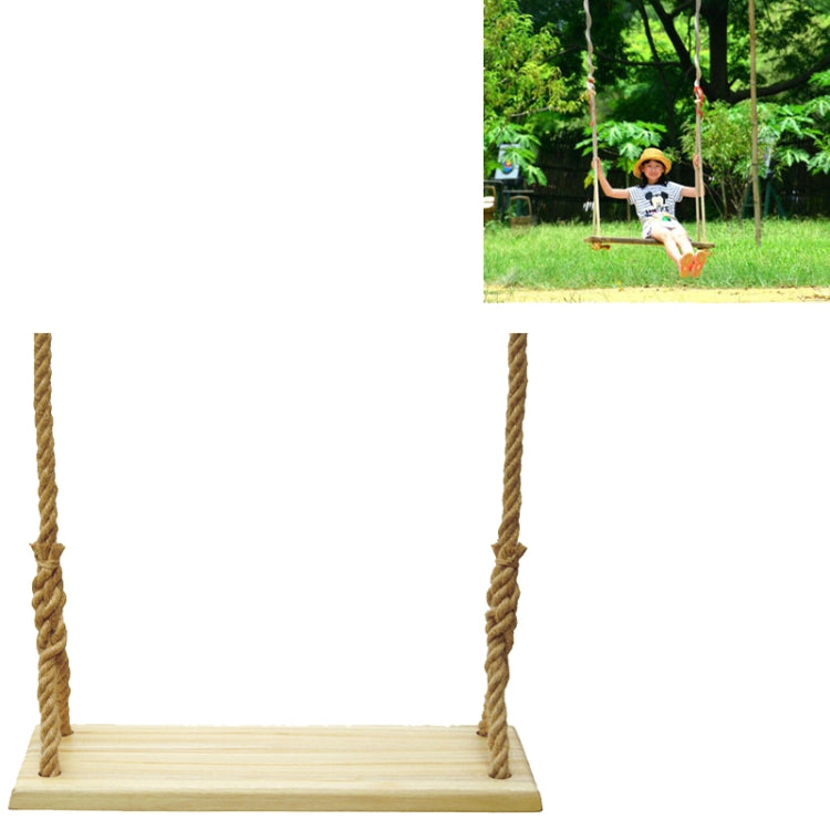 Outdoor Swing Indoor Balcony Children Adult Solid Wood Swing, Style:Hemp Rope(60x18 cm) - Toy Sports by buy2fix | Online Shopping UK | buy2fix