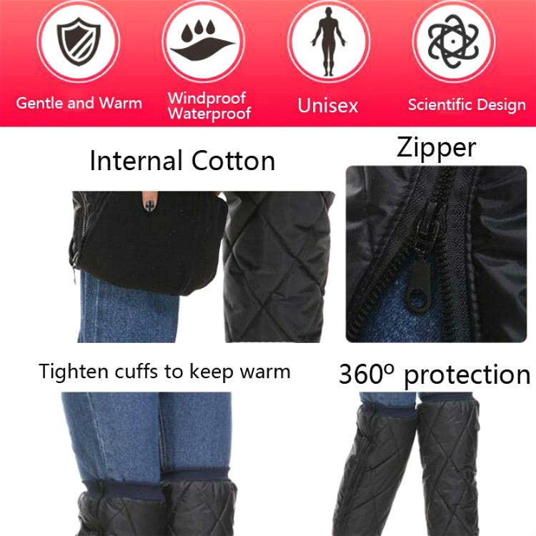 Electric Bike Winter Outdoor Riding Windproof Cold Protection Plus Velvet Warm Leg Guard Knee Pads, Style:70cm Black - Protective Gear by buy2fix | Online Shopping UK | buy2fix