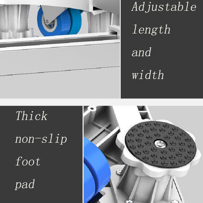 Double Tubes 8 Wheels + 4 Legs Adjustable Stainless Steel Refrigerator Bracket Washing Machine Base Bracket - Home & Garden by buy2fix | Online Shopping UK | buy2fix