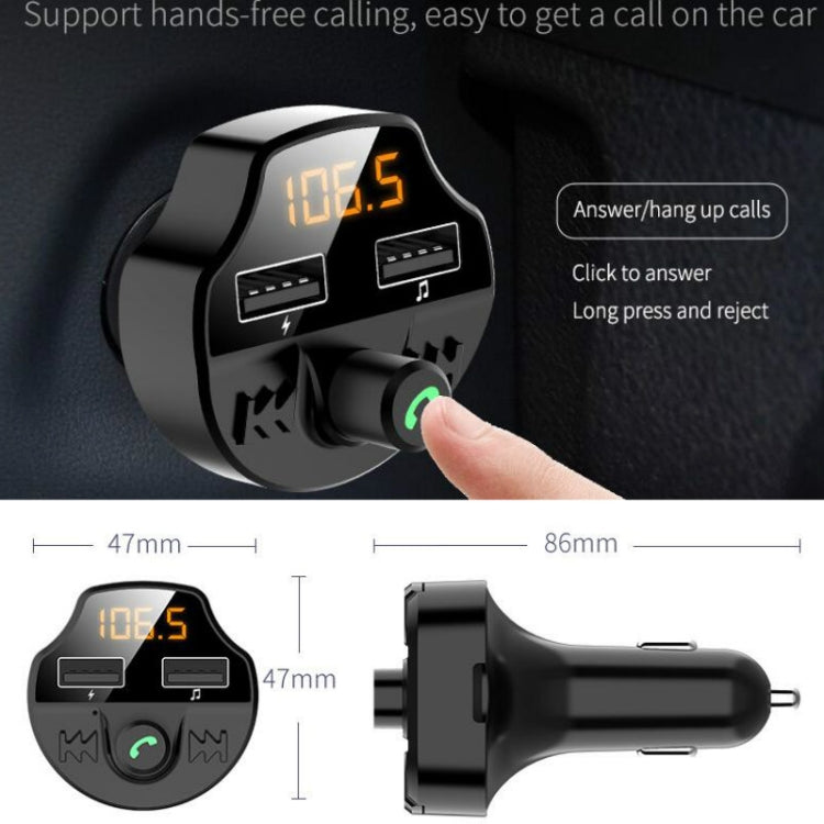 T66 Car Bluetooth Car Charger Cigarette Lighter MP3 Player Hands-Free Car FM Transmitter - Bluetooth Car Kits by buy2fix | Online Shopping UK | buy2fix