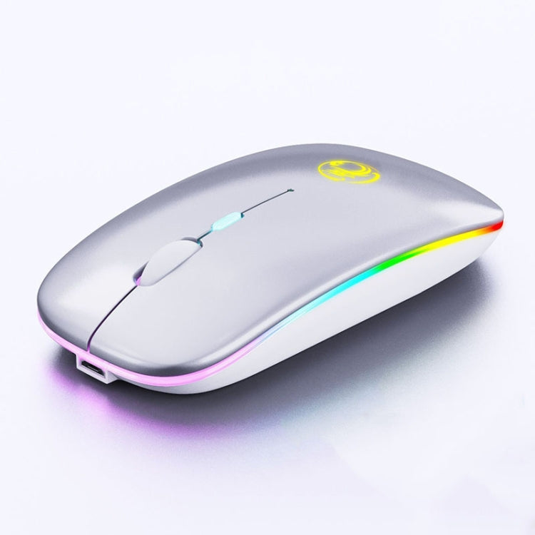 iMICE  E-1300 4 Keys 1600DPI Luminous Wireless Silent Desktop Notebook Mini Mouse, Style:Dual-modes Luminous Edition(Silver) -  by iMICE | Online Shopping UK | buy2fix