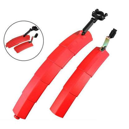 Bicycle Telescopic Folding Mudguard  27.5 Inch Extended Water Retaining LED Taillight(Red) - Outdoor & Sports by buy2fix | Online Shopping UK | buy2fix
