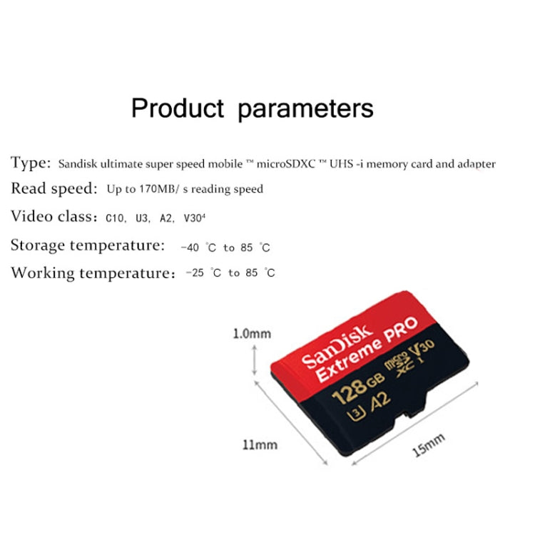 SanDisk U3 High-Speed Micro SD Card  TF Card Memory Card for GoPro Sports Camera, Drone, Monitoring 128GB(A2), Colour: Gold Card - Micro SD Card by SanDisk | Online Shopping UK | buy2fix