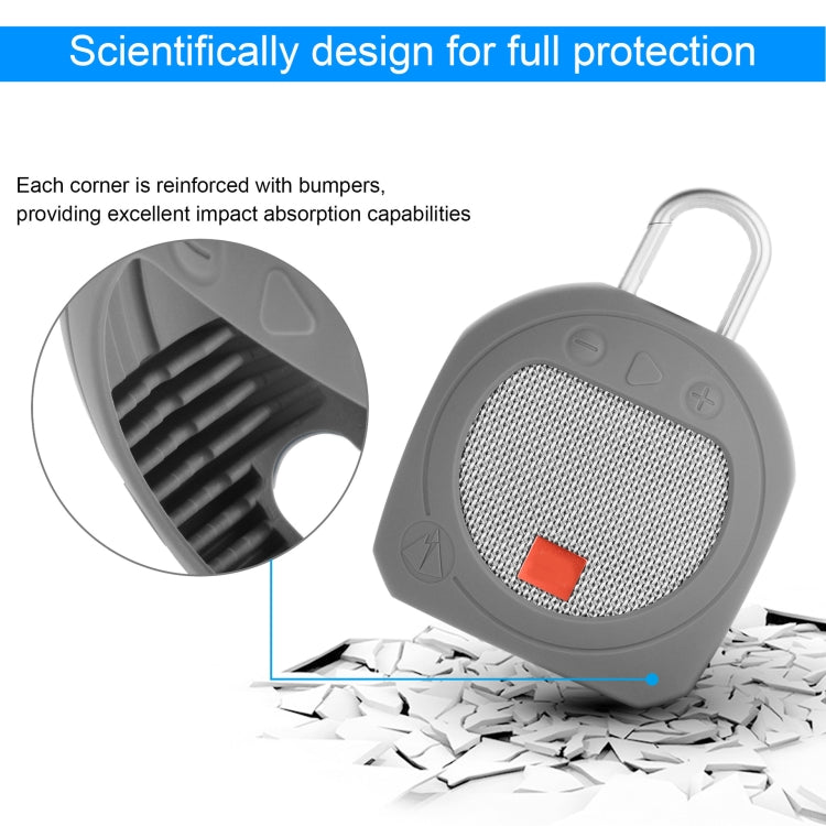 Silicone Bluetooth Speaker Protective Cover Anti-Fall Storage Cover for JBL Clip 3(Medium Gray) - Protective Case by buy2fix | Online Shopping UK | buy2fix