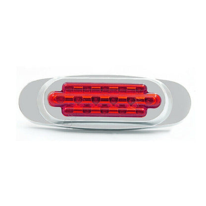 12-24V 16 LEDs Electroplating Side Lights Side Tail Lights Cargo Truck Modification Light, Colour: Red (High and Low Light 3 Lines) - Warning Lights by buy2fix | Online Shopping UK | buy2fix