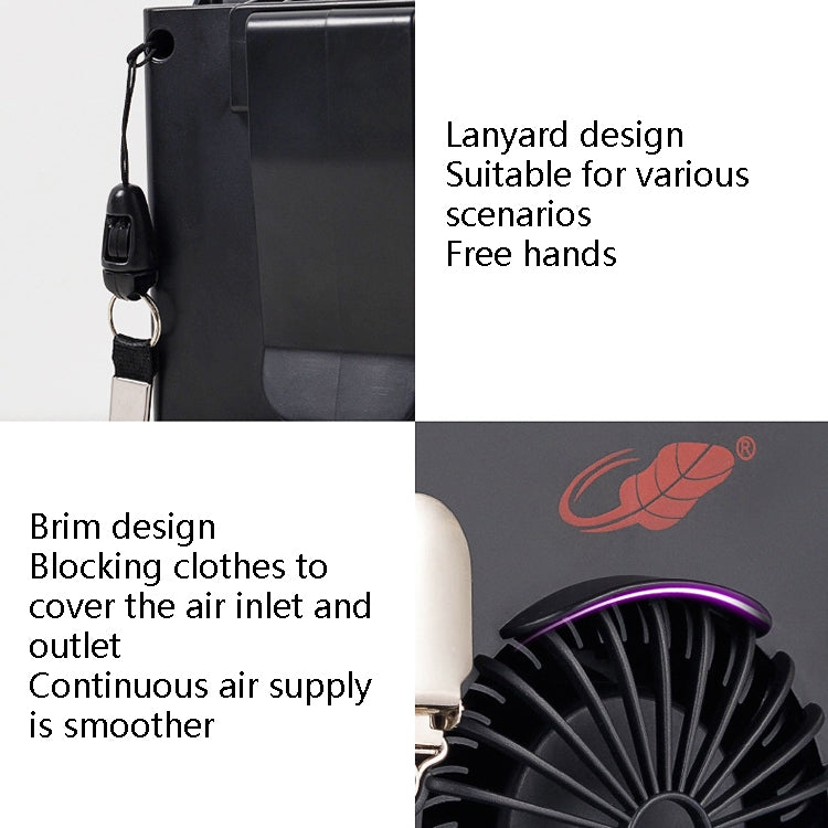 W920 Hanging Waist Hanging Neck Small Fan Outdoor Portable Handheld Usb Charging Turbine Cycle Fan(Black) - Consumer Electronics by buy2fix | Online Shopping UK | buy2fix