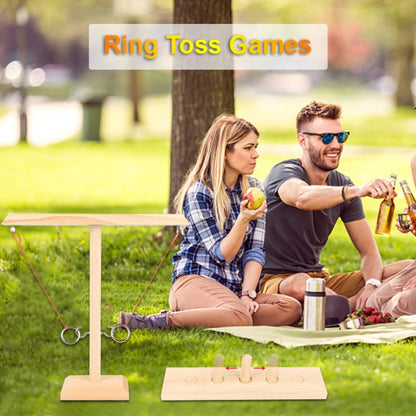 Wooden Ring Toss Game Bar Family Table Throwing Game(Wood Color) - Others by buy2fix | Online Shopping UK | buy2fix