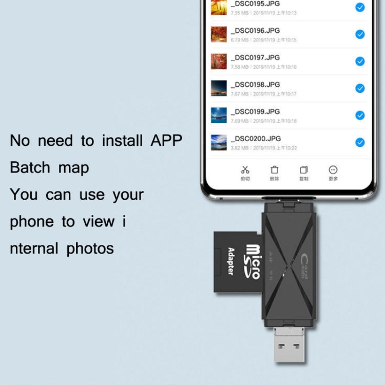 YH-109 SD/TF/Type-C/Micro USB/USB Computer PC Mobile Phone OTG Card Reader(Black) -  by buy2fix | Online Shopping UK | buy2fix
