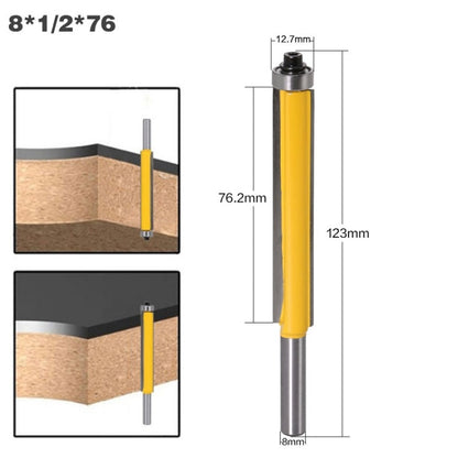 8-Handle Extended Trimming Cutter With Bearing Woodworking Line Milling Cutter, Specification: 8x1/2x76.2mm - Others by buy2fix | Online Shopping UK | buy2fix