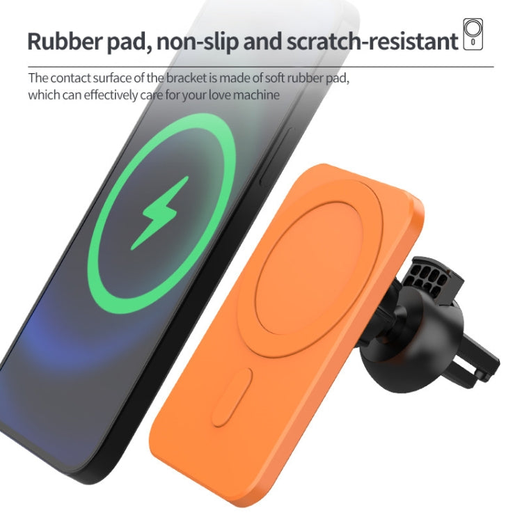 N16 10W Car Air Outlet + Suction Cup Magsafe Magnetic Wireless Charger Mobile Phone Holder For IPhone 12 Series(Green) - In Car by buy2fix | Online Shopping UK | buy2fix