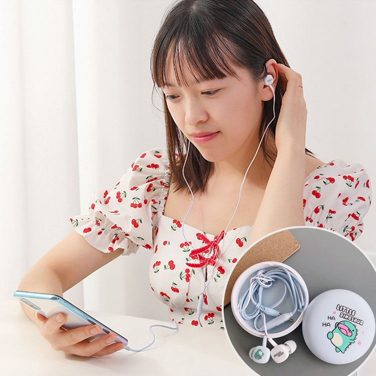 2 Pairs Cartoon Pattern Heavy Bass In-Ear Headphones Universal Wired Headphones with Microphone(White) - In Ear Wired Earphone by buy2fix | Online Shopping UK | buy2fix