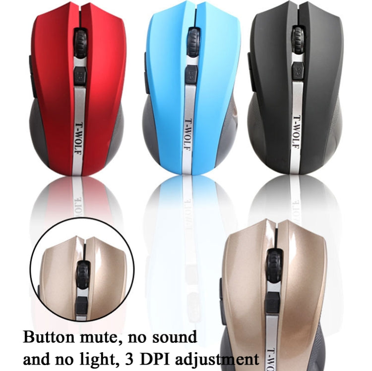 T-WOLF Q5 2.4GHz 5-Buttons 2000 DPI Wireless Mouse Silent And Non-Light Gaming Office Mouse For Computer PC Laptop(Red) - Wireless Mice by T-WOLF | Online Shopping UK | buy2fix
