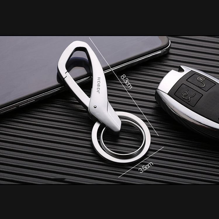JOBON ZB-197 Car Waist Hanging Keychain Double Ring Metal Keychain(Black) - Key Rings by JOBON | Online Shopping UK | buy2fix