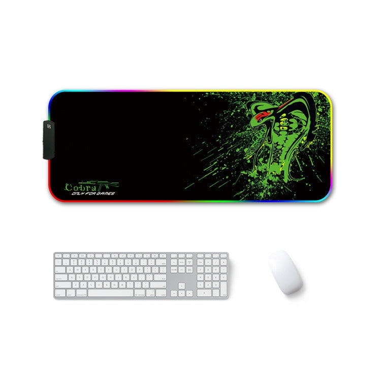 300x350x3mm F-01 Rubber Thermal Transfer RGB Luminous Non-Slip Mouse Pad(Brontosaurus) - Mouse Pads by buy2fix | Online Shopping UK | buy2fix